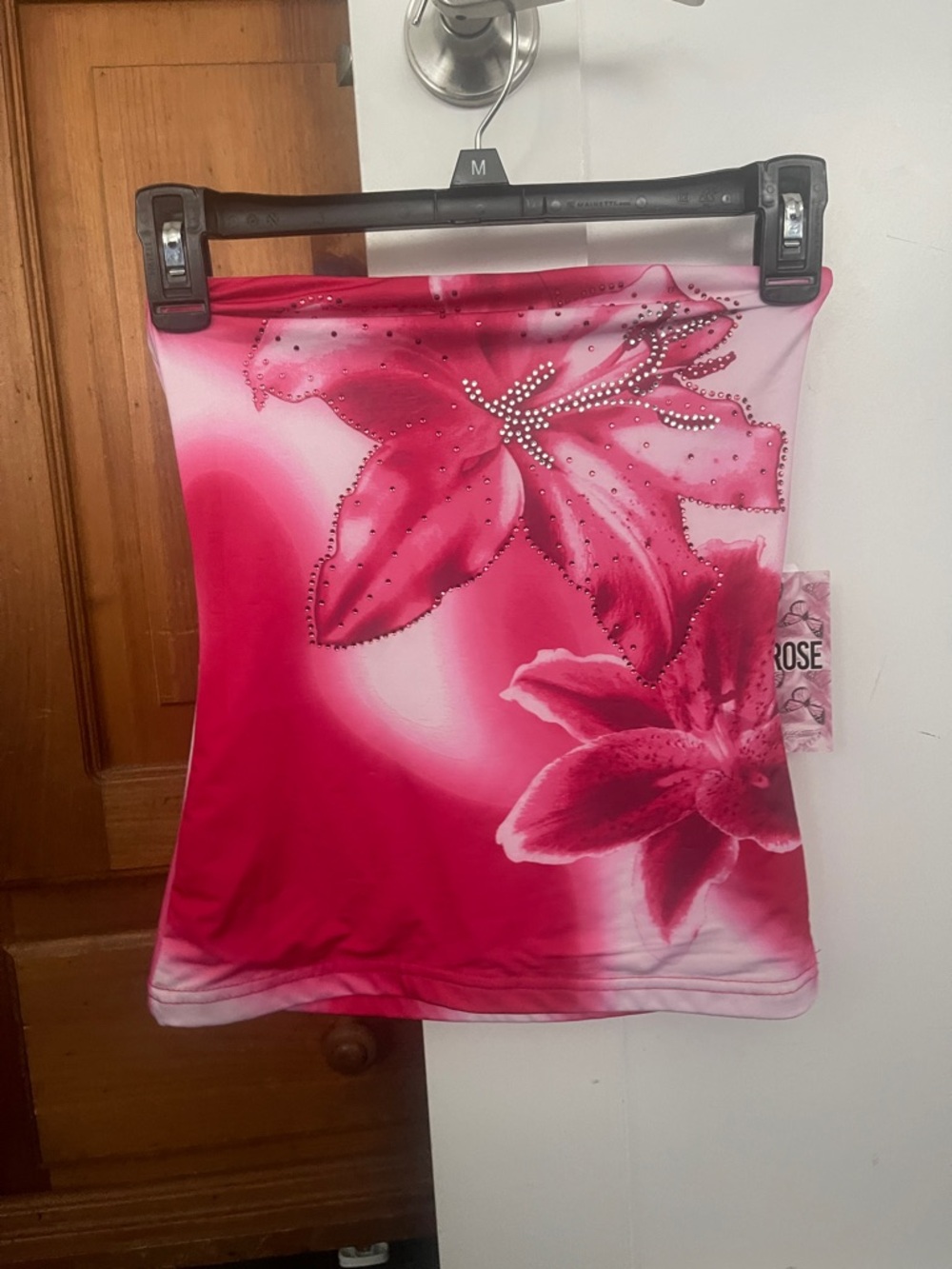 Pink floral tube top